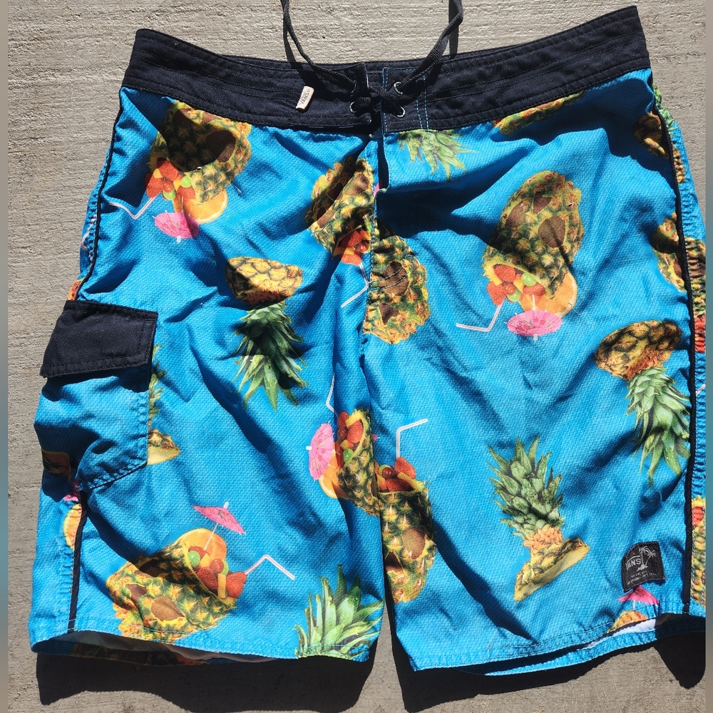 Vans blue pineapple boardshorts